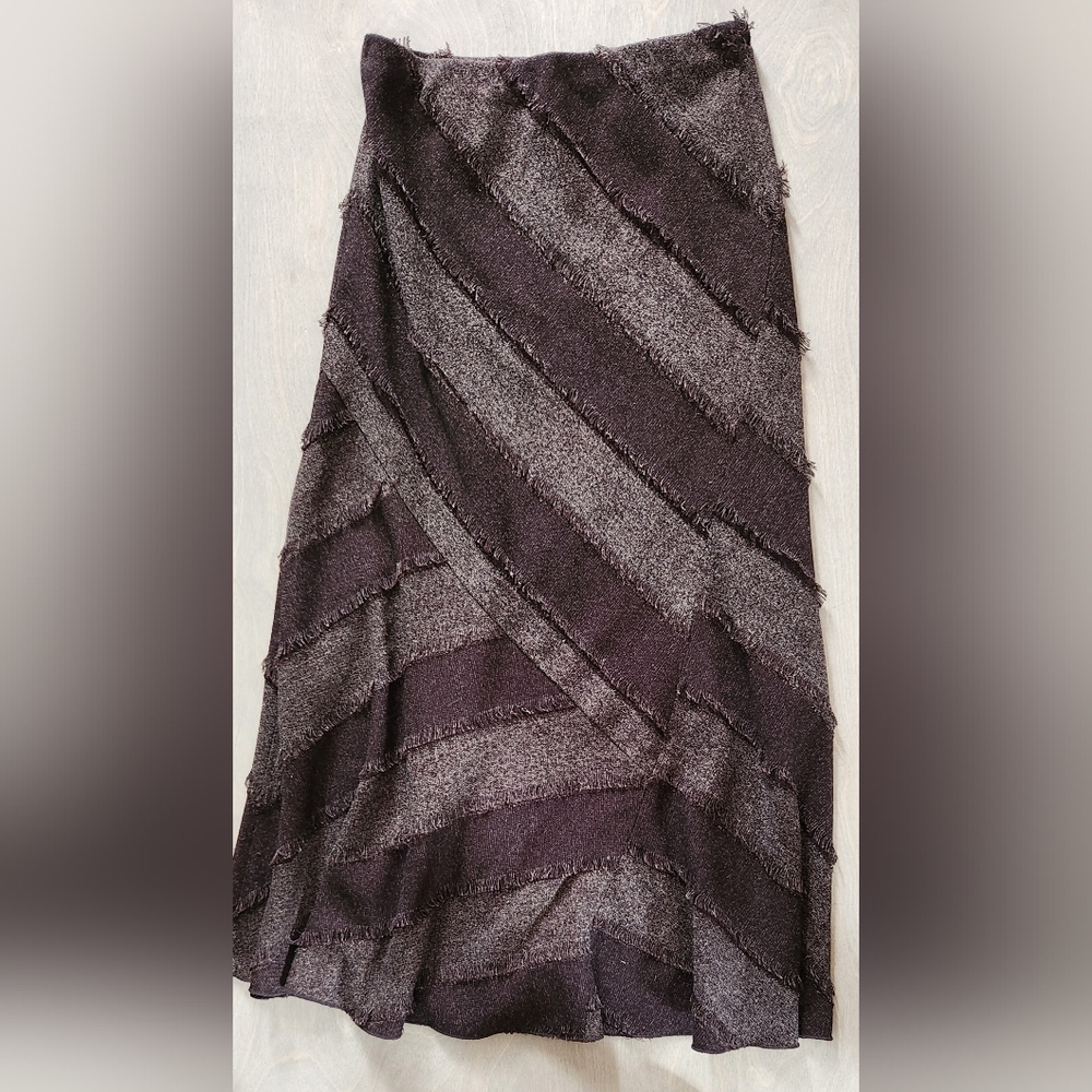 Maakit 2 Brown Tapestry Funky Flare Hem Textured Skirt